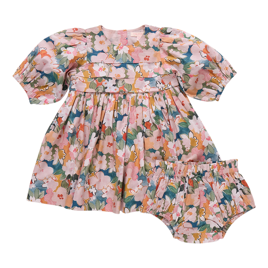 Evelyn Dress Set- Watercolor Floral