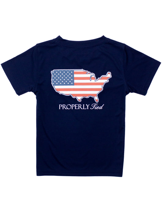 Performance Tee SS Old Glory River Blue