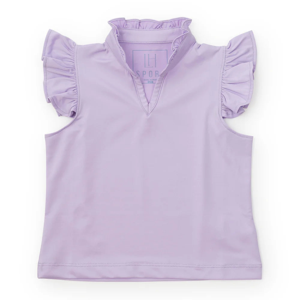 Ellie Sleeveless Ruffled Top- Lavender