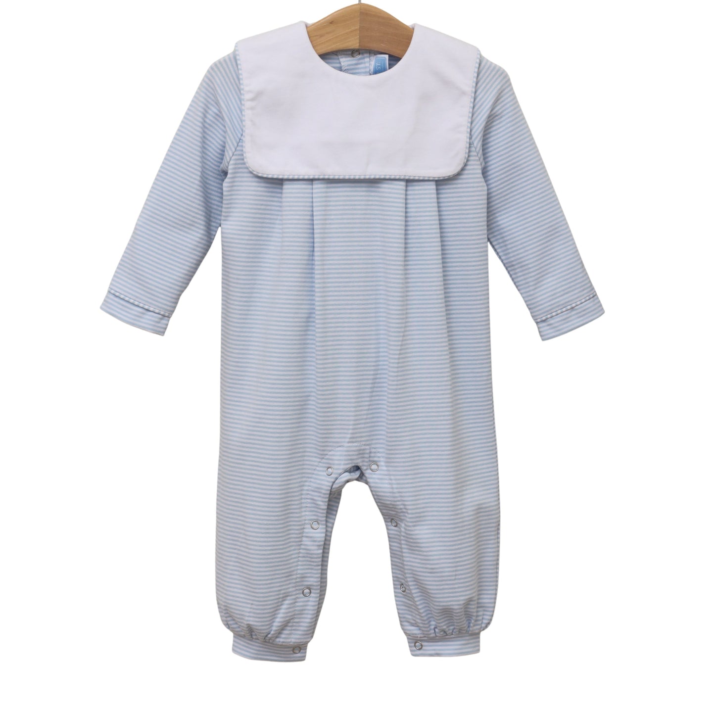 Lucas Romper- Light Blue Stripe