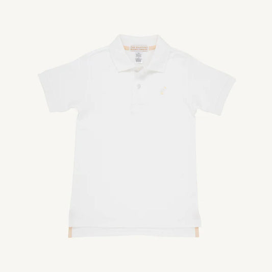 Prim & Proper Polo- Pima Worth Ave White/Multicolor
