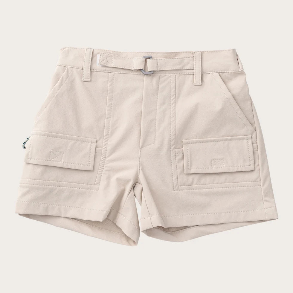Boys Inshore Performance Fishing Short Feather Gray Khaki