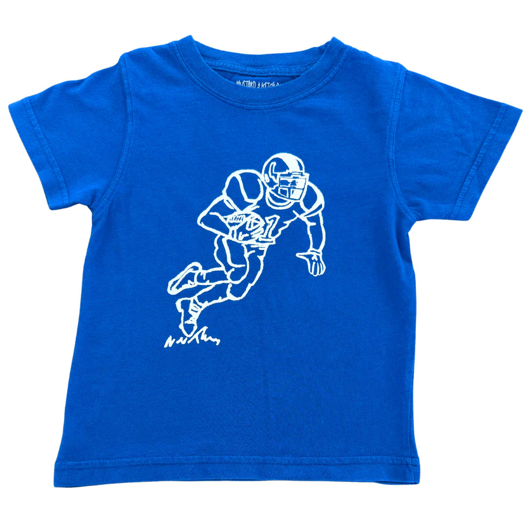 SS Royal/White Football Player T-Shirt