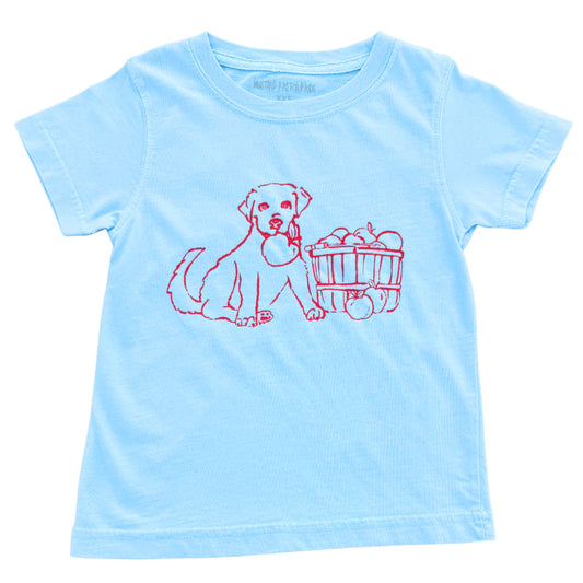 SS Light Blue Puppy with Apples T-Shirt