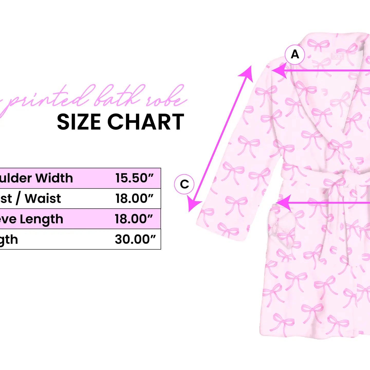 Fleece Robe- Pink Bow