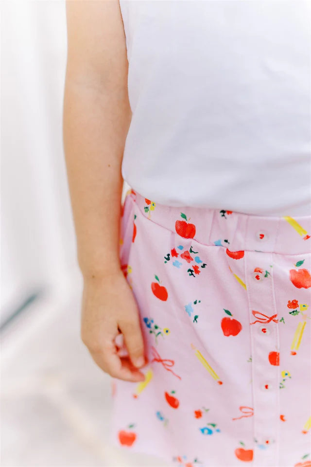 School Days Button Skirt