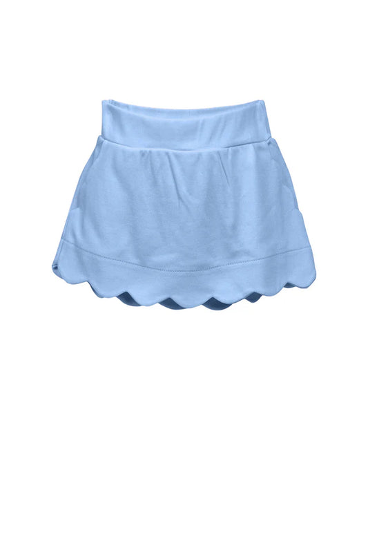 Light Blue Scallop Skort