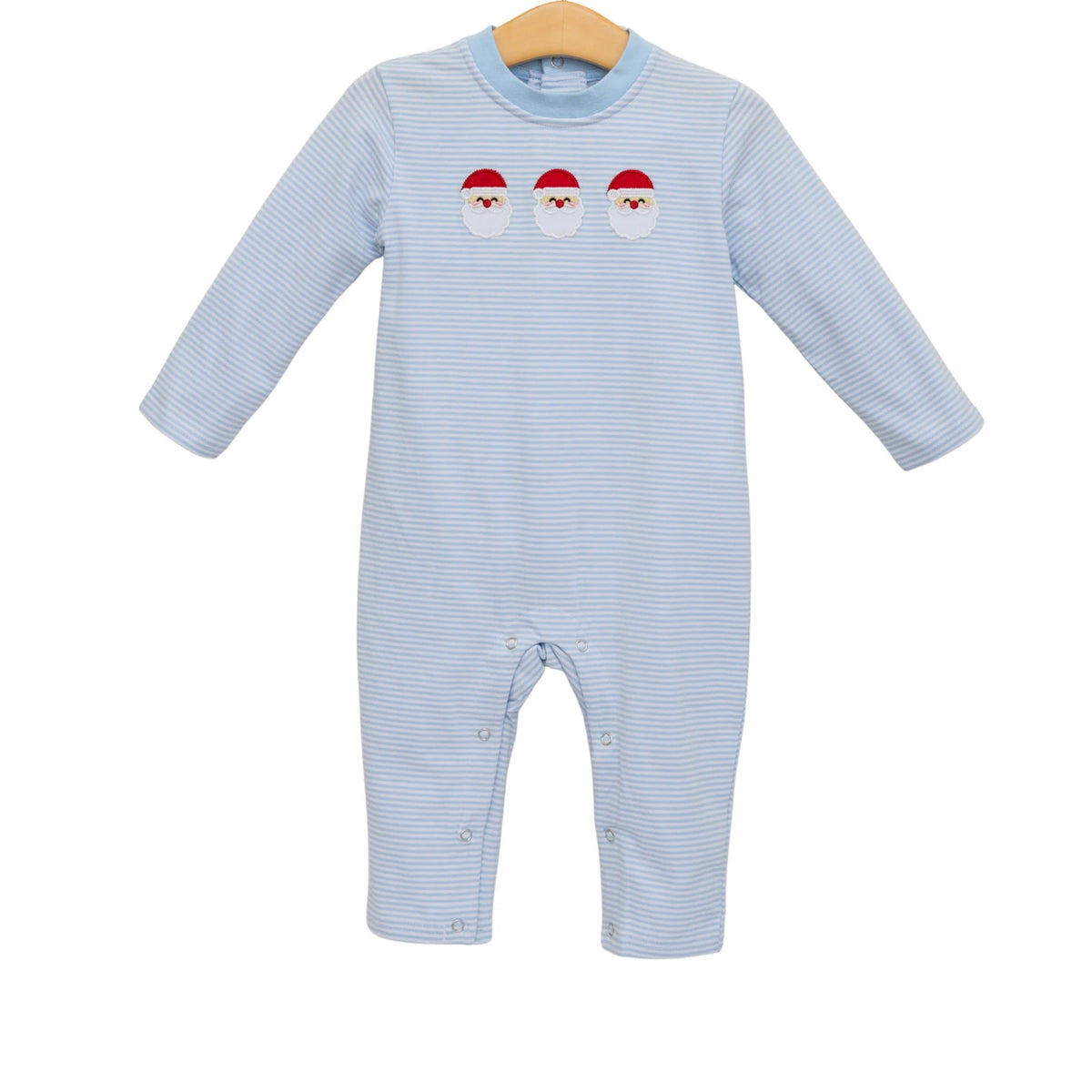 Santa Trio Romper- Blue