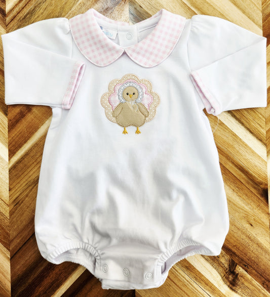 Pilgrim Pals Applique Collared LS Bubble