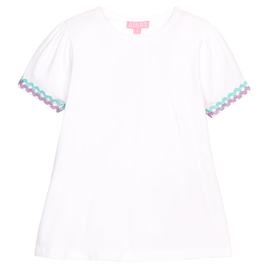 Ric Rac Essential Tee- Aqua/Lavender