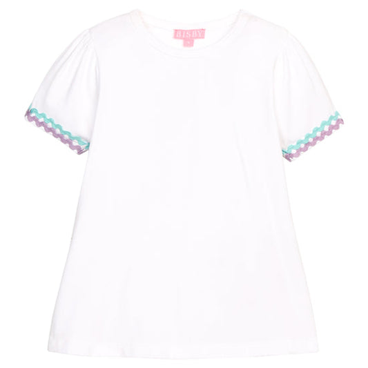 Ric Rac Essential Tee- Aqua/Lavender