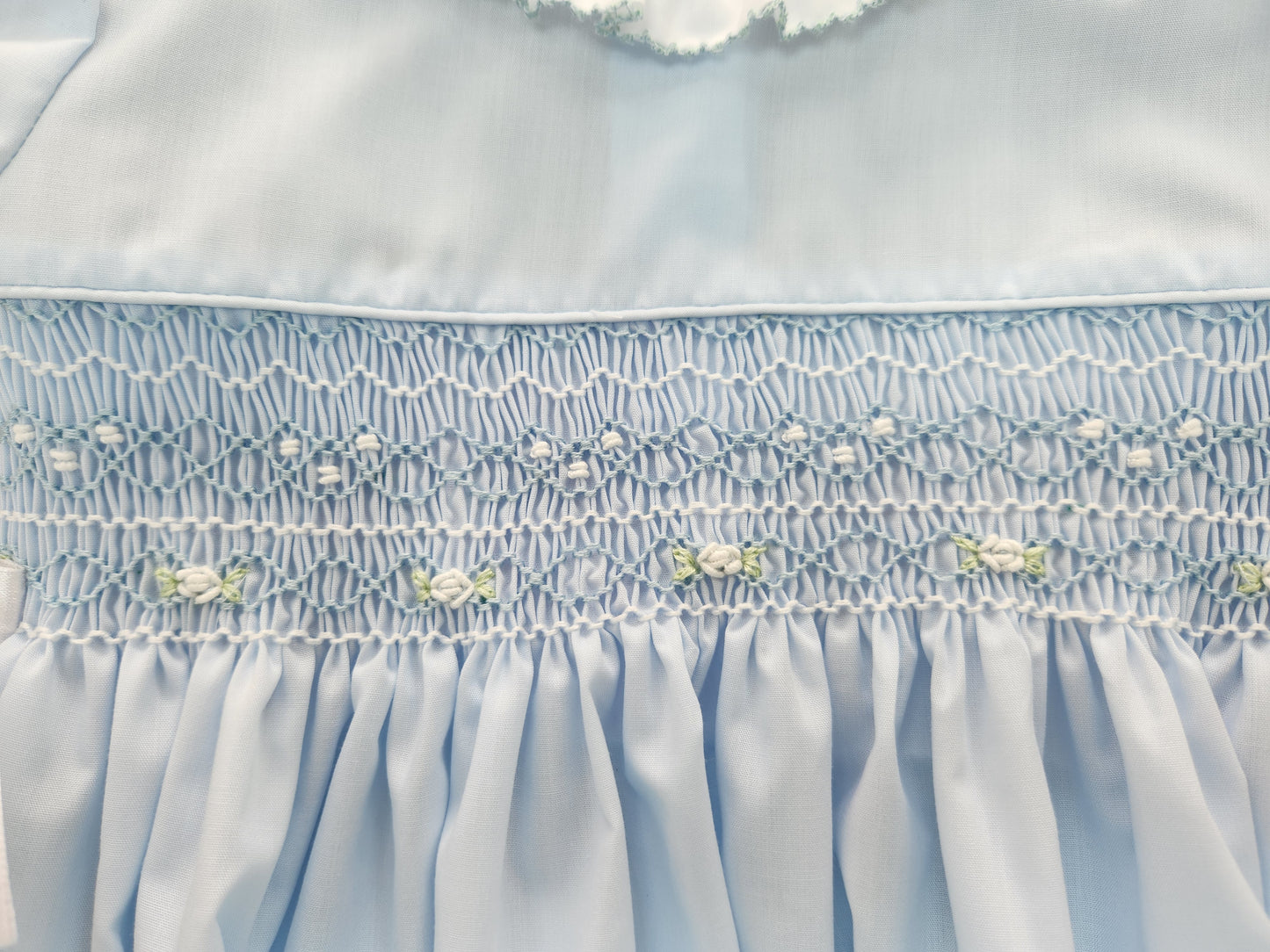 Rose Dress- Blue Smocking