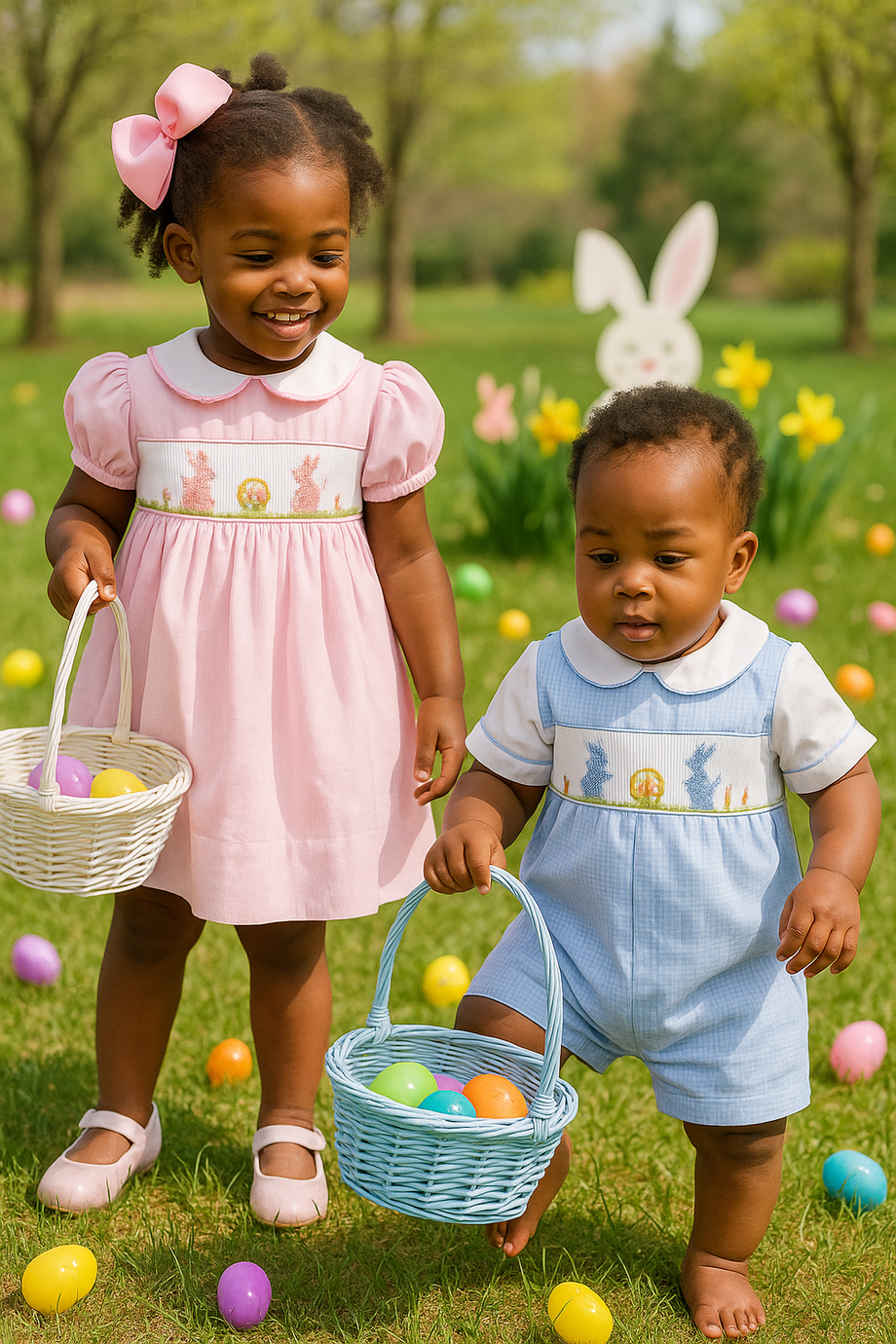 Easter Bunny Smocked Romper