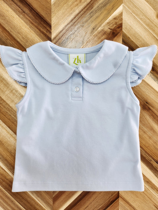 Sophie Polo- Light Blue Knit