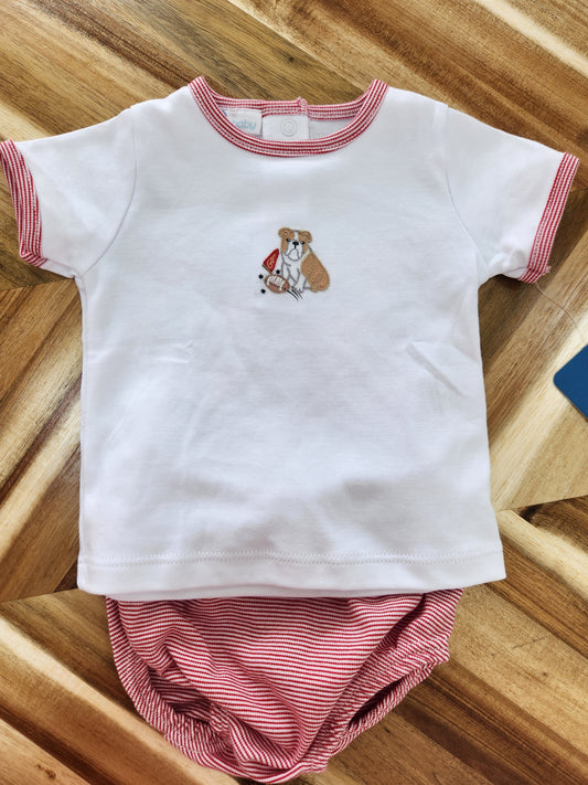 Go Dawgs! Embroidered Diaper Cover Set