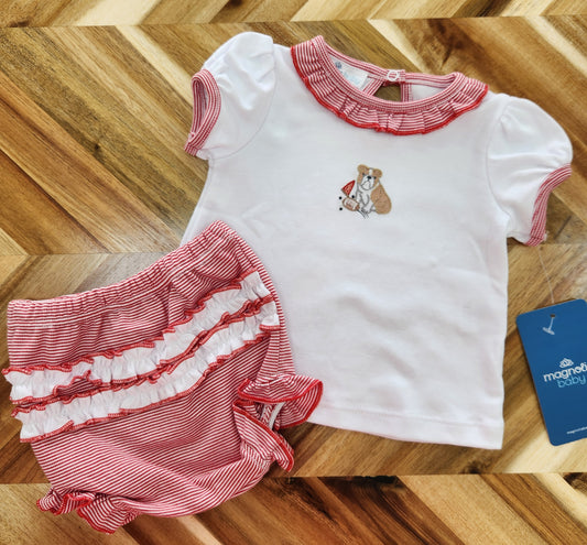 Go Dawgs! Embroidered Ruffle Diaper Cover Set