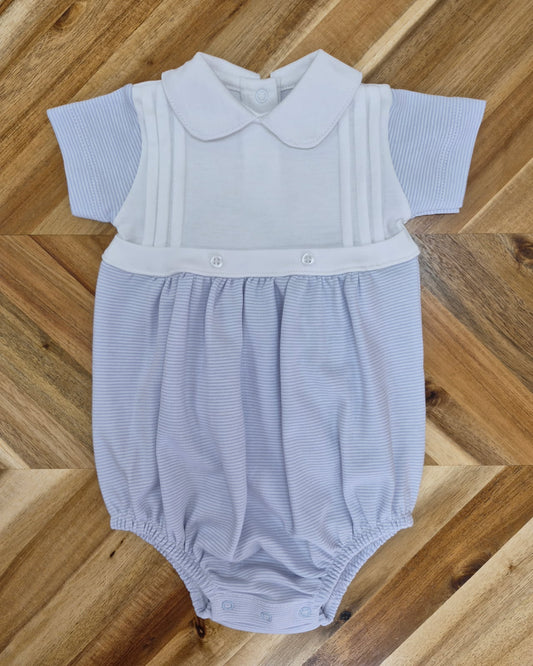 Collared Bubble- Light Blue/White Stripe