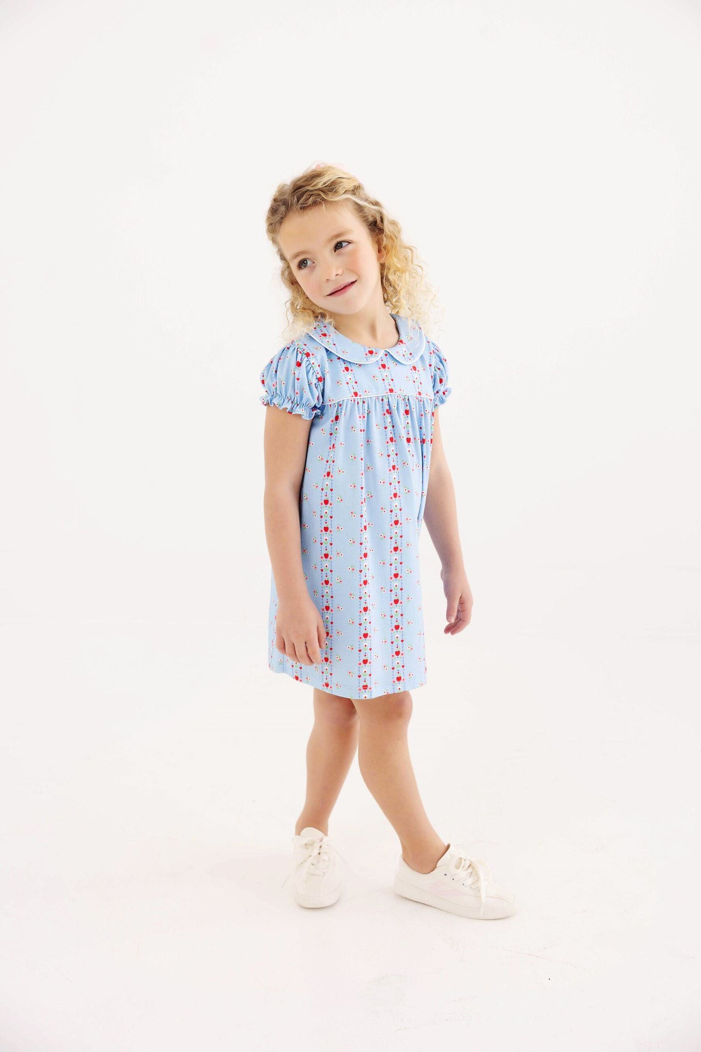 Holly Day Dress- First Day Flowers/Worth Ave White