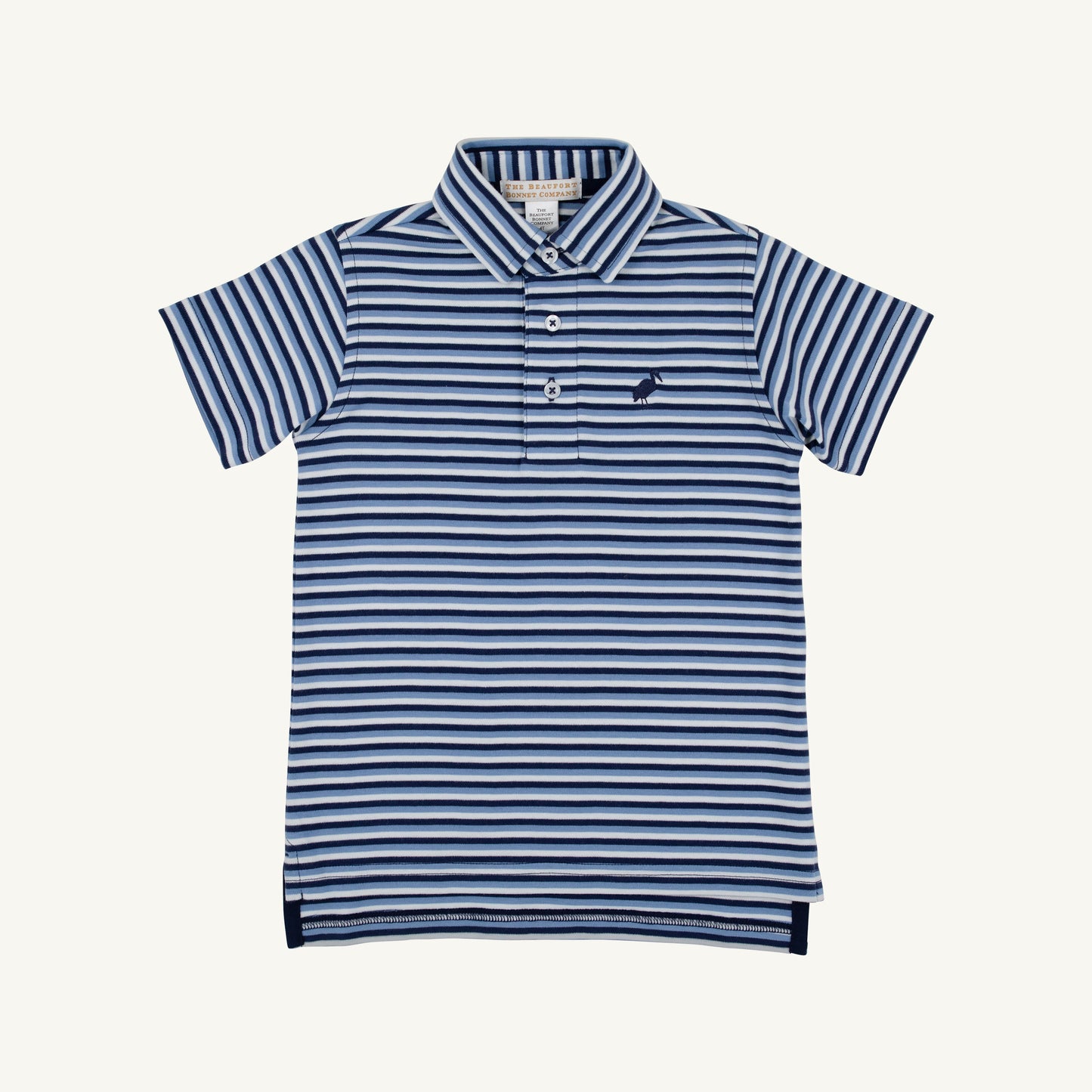 Prim & Proper Polo- Pima Sumner County Stripe (Barbados Blue)/Nantucket Navy