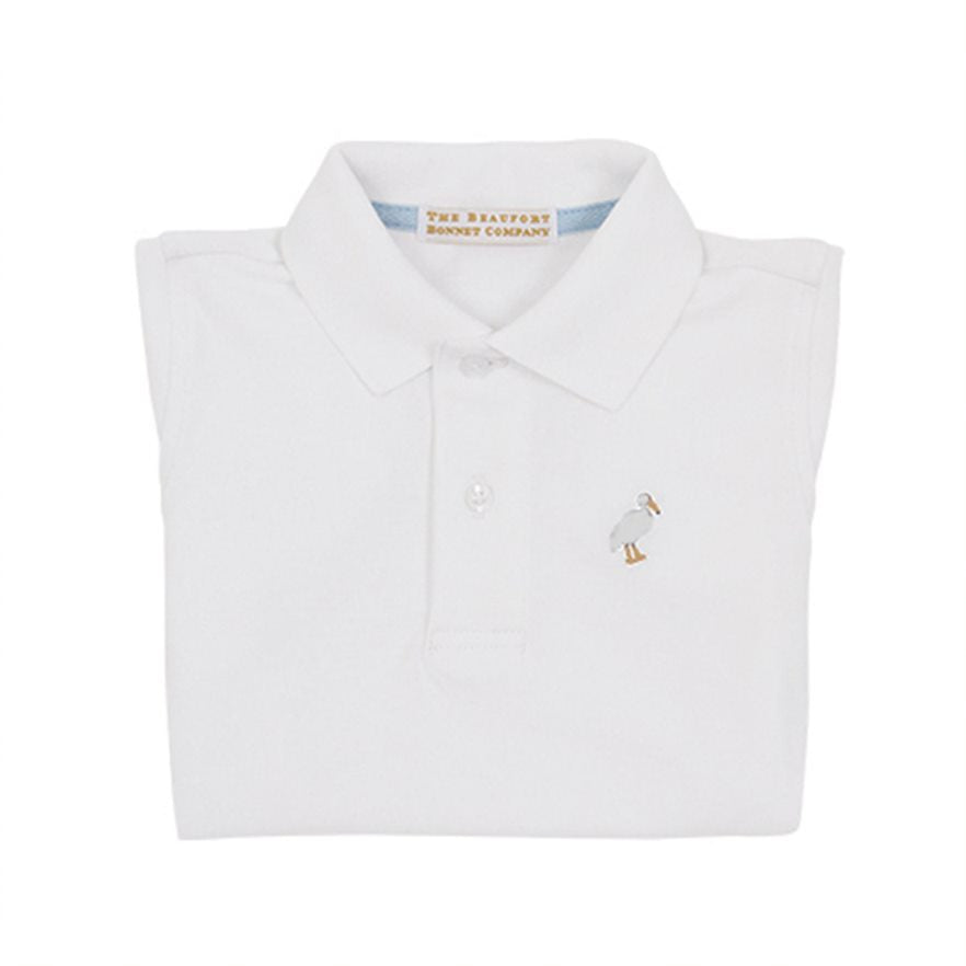 Prim & Proper Polo- Pima Worth Ave White/Multicolor