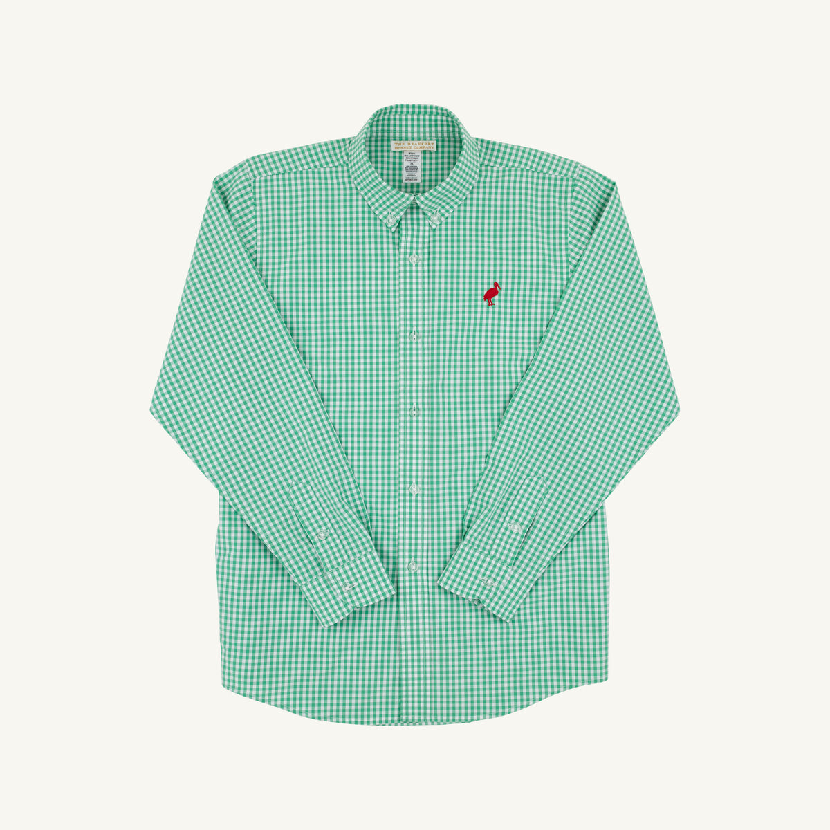 Deans List Dress Shirt- Gibson Island Green Mini Gingham/Richmond Red Stork
